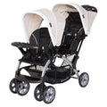 Baby Trend Double Infant and Toddler Stroller w/ Harness and Basket, Sit N' Stand, Khaki