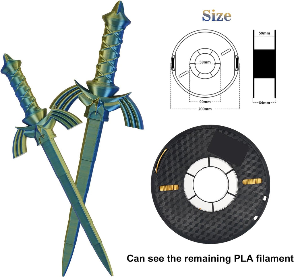 Kingroon PLA Filament, Multicolor Silk PLA Filament, Dual Color 3D Printer Filament 10 Rolls, 10kg Spool(22lbs), 1.75 mm, Dimensional Accuracy +/- 0.03 mm, 10 Different Dual Colors