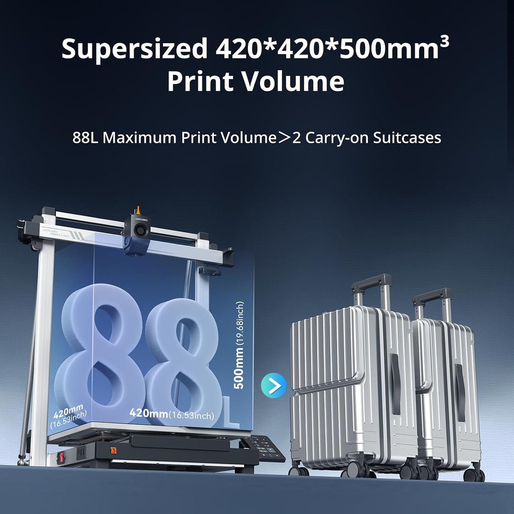 Anycubic Kobra 3 Max 3D Printer Only, Support Multicolor Needs ACE Pro, 600mm/s High-Speed Printing Large Build Volume 420x420x500mm Auto Leveling & Smart Vibration