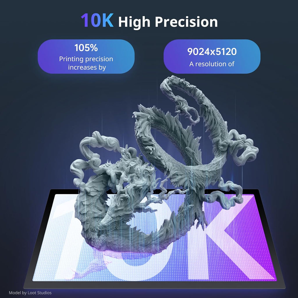 ANYCUBIC 10K Resin 3D Printer, Photon Mono 4 Ultra 7'' LCD Mono Screen with COB Light Source, Max Printing Speed Up to 120mm/h, HD Touchscreen with 8 Languages, 6.04'' x 3.42'' x 6.49'' Printing Size