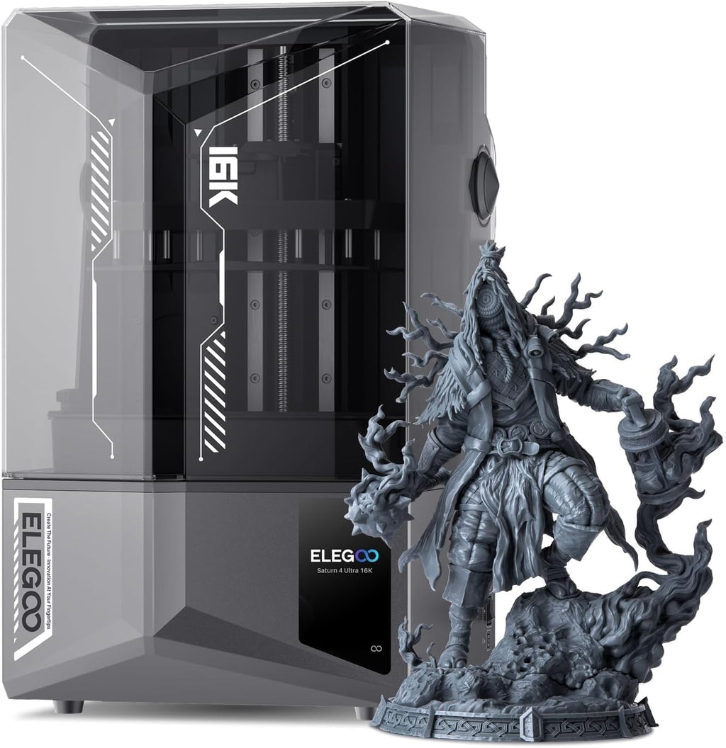 ELEGOO Saturn 4 Ultra 16K Resin 3D Printer, 10' 16K Mono LCD Resin Printer with Smart Mechanical Sensor, Heated Resin Tank, Auto-Leveling, 150mm/h Fast Printing, Print Size 8.33 x 4.66 x 8.66 Inch