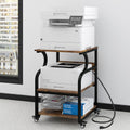 Natwind Large 3-Tier Rolling Printer Cart with Adjustable Shelf, 24'x20' Mobile Stand for Heat Press, 3D Printer, Home Office Multifunctional Shelves with Locking Wheels (Retro)