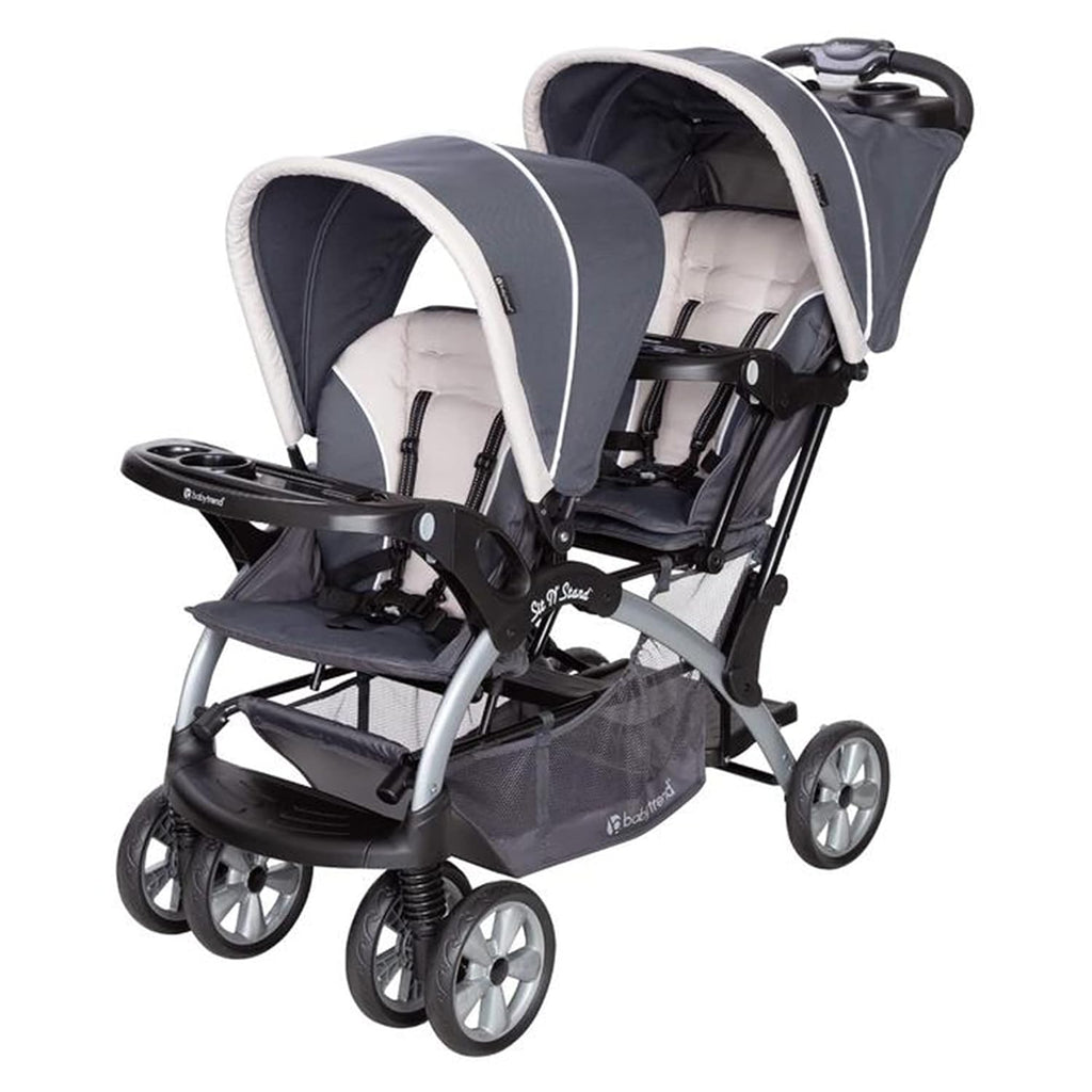 Baby Trend Infant and Toddler Double Stroller & Car Seat Combo, 2 Pc Set, Magnolia - Portable and Lightweight Stroller Duo and Car Seat Travel System Tandem