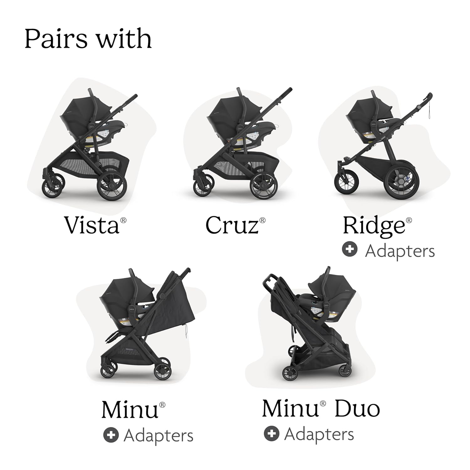 UPPAbaby Aria V2 Lightweight Infant Car Seat - Just Under 6 lbs - Base with Load Leg + Infant Insert + All-Weather FootCover Included - Direct Stroller Attachment - Jake (Charcoal/Black Leather)