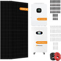 22KW Off-Grid Solar Power System Complete Kit,4Sets 48V 206Ah 10KWh LiFePO4 Battery 40PCS Bificial 550W Solar Panels,2Sets 10KW Inverter with MPPT Controller 120/240Vac