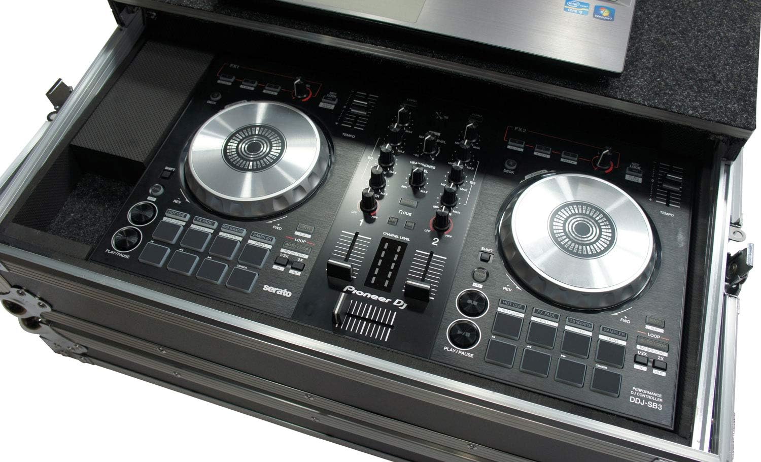 Harmony Audio HCDDJSBLT Flight Glide Laptop Stand Road DJ Case Compatible with Pioneer DDJ-SB3 (case only)