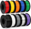 10KG Multicolor PLA+ 3D Printer Filament Bundle, 1.75mm, 10 Colors, Neatly Wound Spools, PLA Plus Fit Most FDM 3D Printer