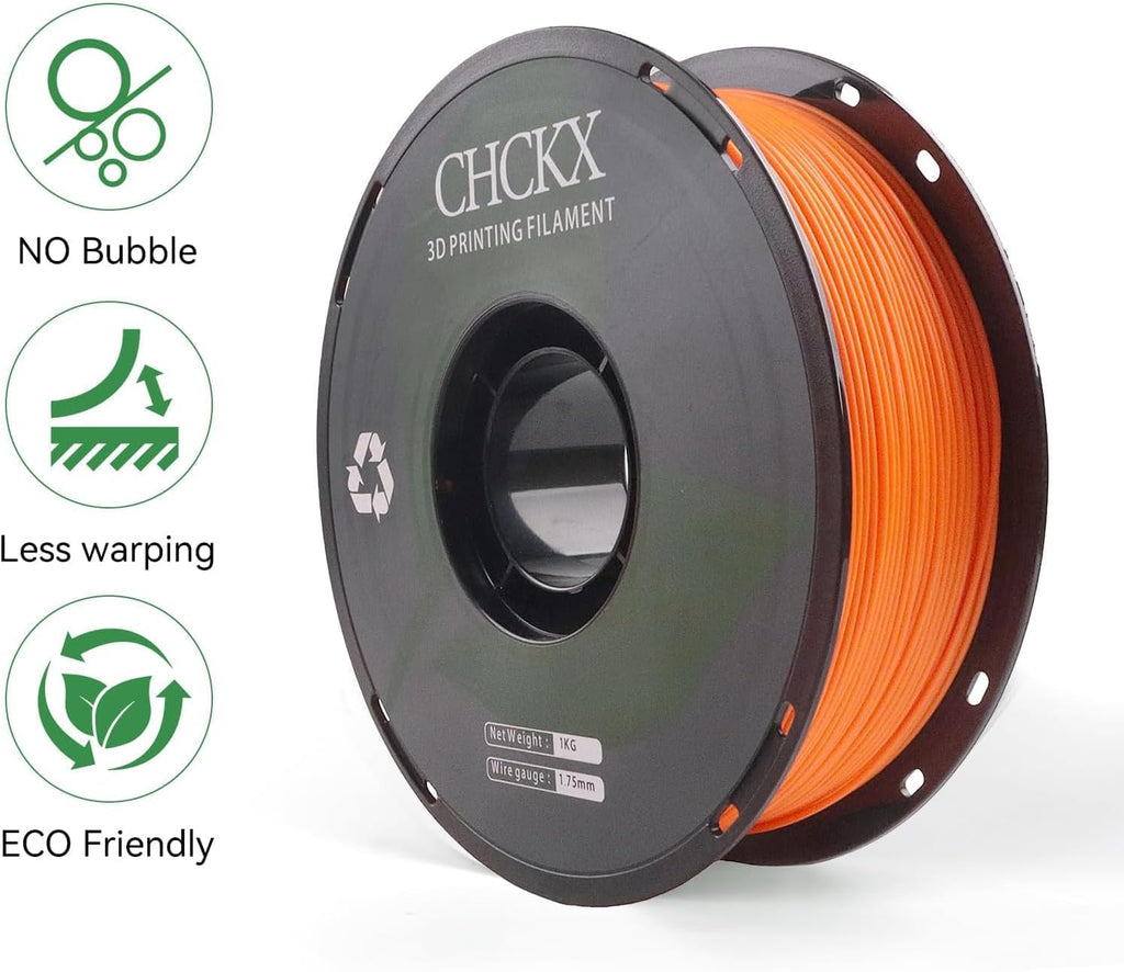 10 Pack PLA 3D Printer Filament Bundle, 1.75 mm, 1kg Spool (2.2lbs), Dimensional Accuracy +/- 0.02 mm, Black White Grey Red Green Purple Skin Blue Orange Silver