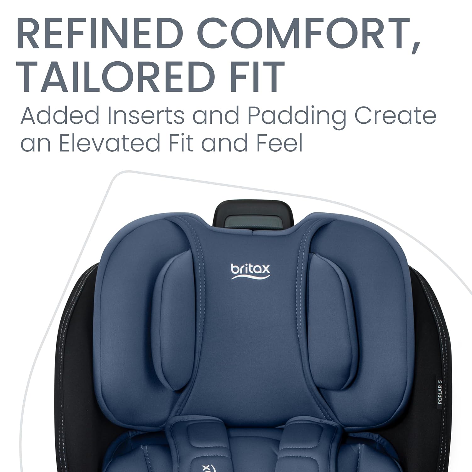 Britax Poplar S Convertible Car Seat, 2-in-1 Car Seat Extended Rear Facing, 17' Slim Car Seat Design with Fast & Easy ClickTight Installation, Anti-Rebound Bar & SafeWash Fabrics — Arctic Onyx