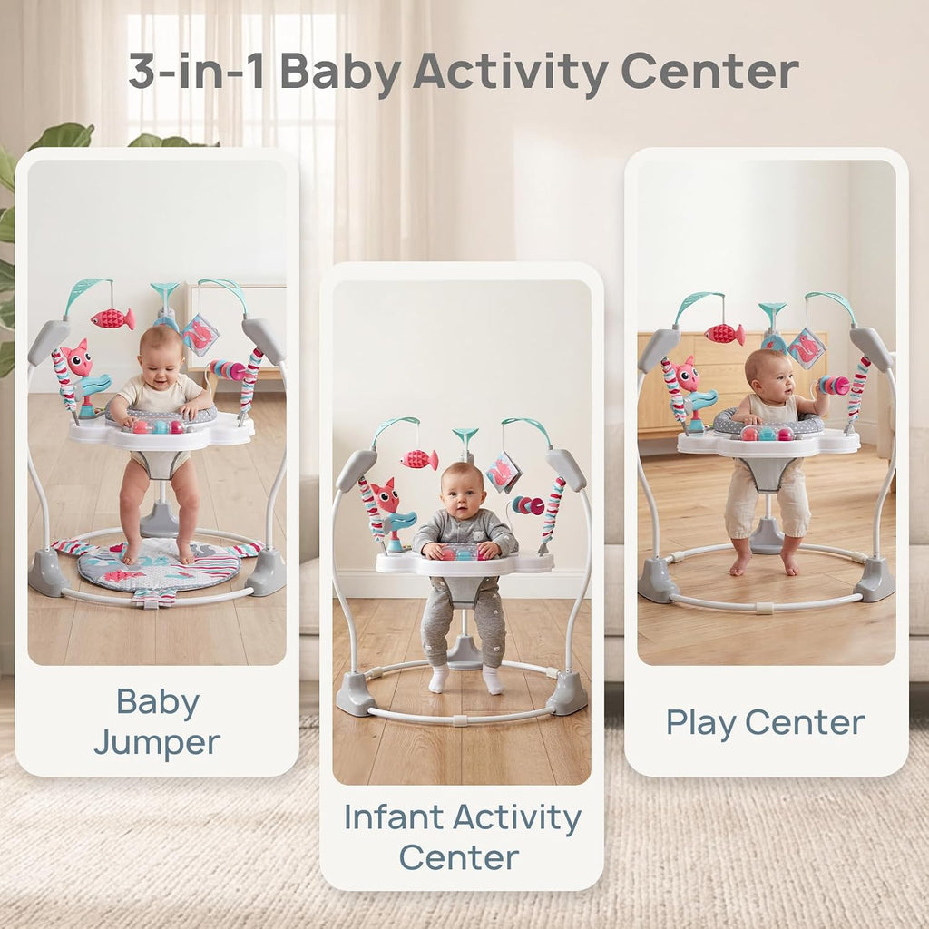 Portable Baby Activity Center Play Center 7-18 Months and Developmental Toys 7-18 Months,Pink