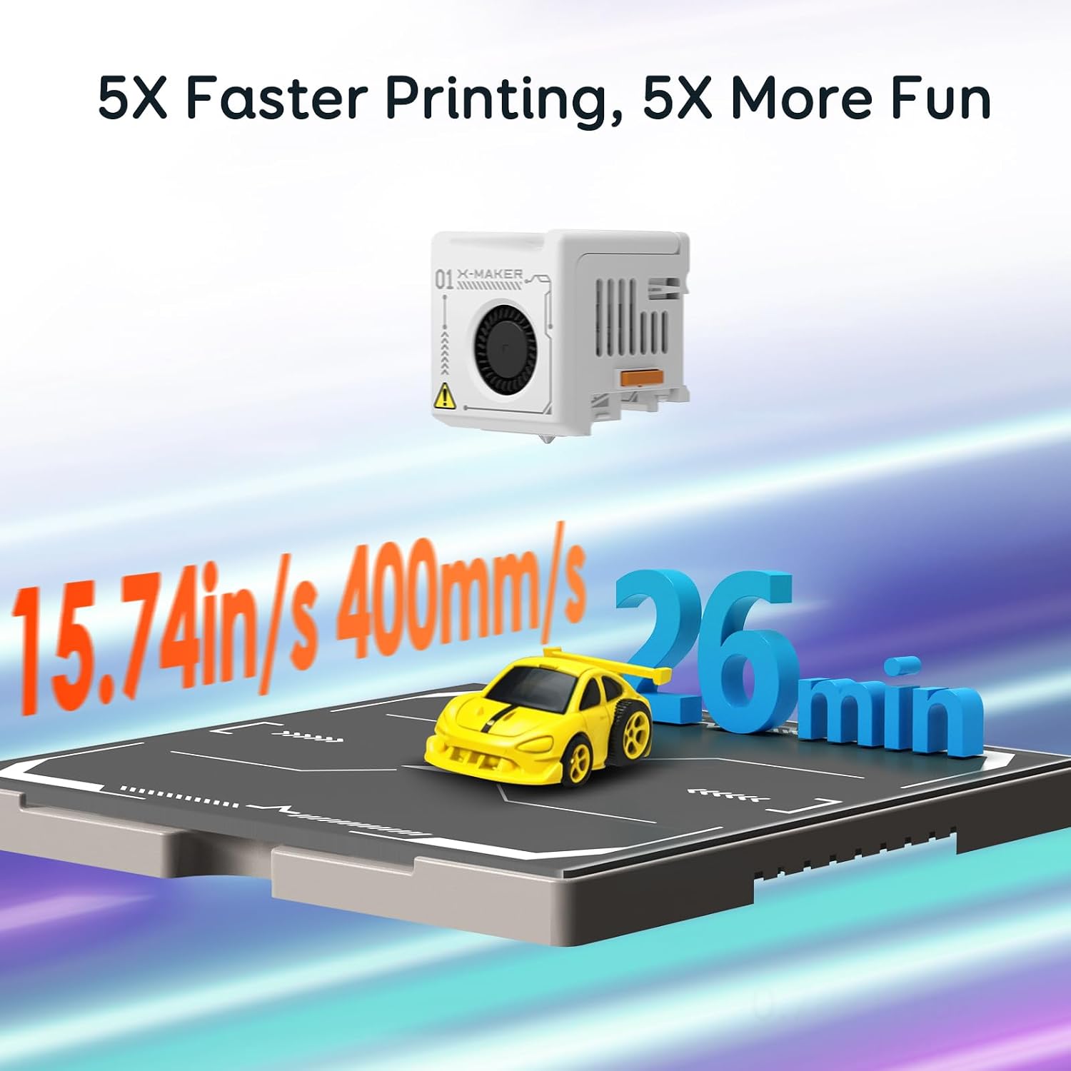 AOSEED 3D Printer for Kids & Beginners, AI-Powered Fully Assembled 3D Printer with Up to 400mm/s Speed, Auto Leveling, 15 Mini Apps, Includes 1 PLA Filament for Home and School Use, X-MAKER AI+