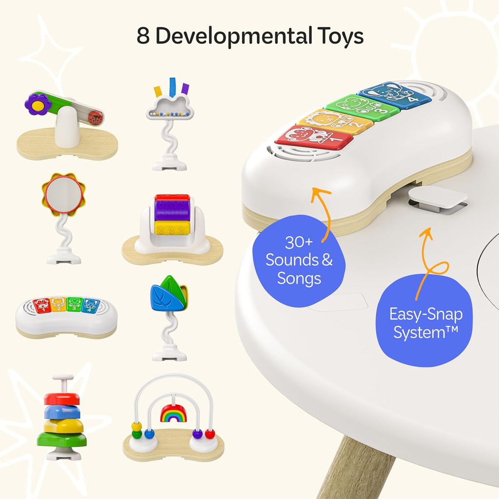 Move2Play 4-in-1 Baby Activity Center | Montessori-Inspired Design | 8 Interactive Toys | Tummy Time, Exersaucer & Toddler Table | Shower Gift | Essential | Must Have for 3, 6, 12 Month Old (Sun)