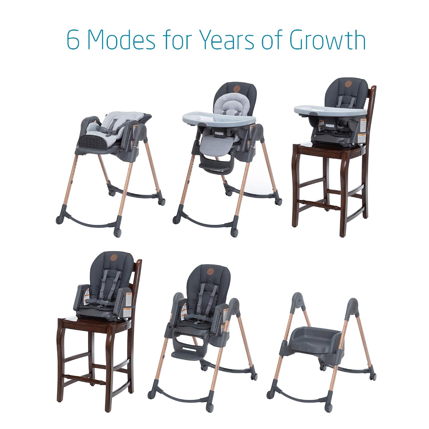 Maxi-Cosi 6-in-1 Minla High Chair, Essential Graphite
