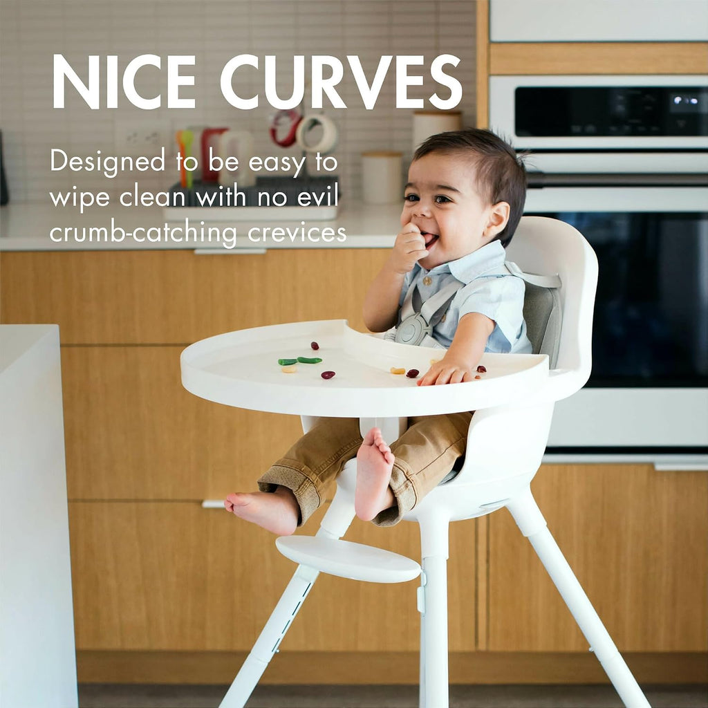 Boon GRUB Adjustable Baby High Chair - Convertible High Chair and Toddler Chair - High Chairs for Babies and Toddlers 6 Months to 6 Years - Dishwasher Safe - White