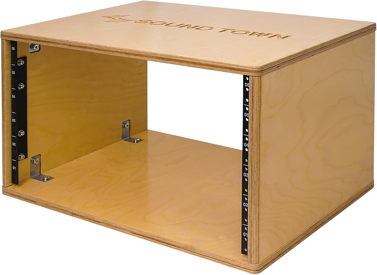 Sound Town DIY 6U Studio Rack with Solid Baltic Birch Plywood, Golden Oak, Assembly Required (SDRK-Y6)