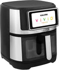 Kalorik Air Fryer VIVID TOUCH Series 5 Quart Capacity with High-Resolution Touchscreen 202 Cooking Presets in 12 Food Categories with View Window, 1500-Watts, Stainless Steel