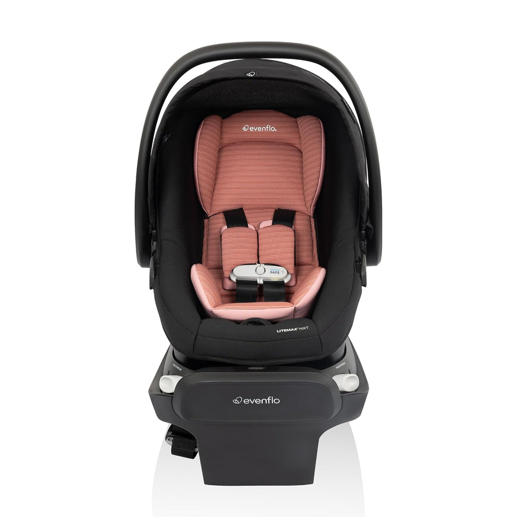 Evenflo Revolve180 LiteMax NXT Rotating Rear-Facing Lightweight Preemie and Infant Car Seat 3-30lbs. Easy Install with Base (Rose Pink)