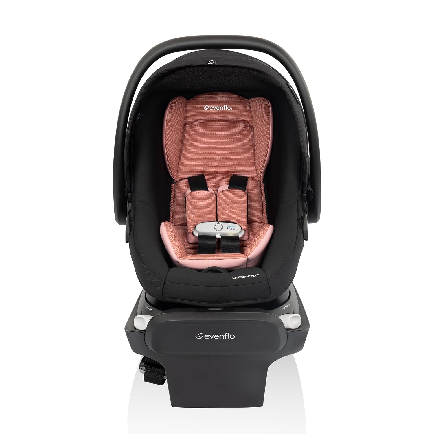 Evenflo Revolve180 LiteMax NXT Rotating Rear-Facing Lightweight Preemie and Infant Car Seat 3-30lbs. Easy Install with Base (Rose Pink)