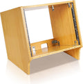 Sound Town DIY 8U Angled Desktop Turret Studio Rack, Solid Carbonized Bamboo, Assembly Required (STBR-8SL)