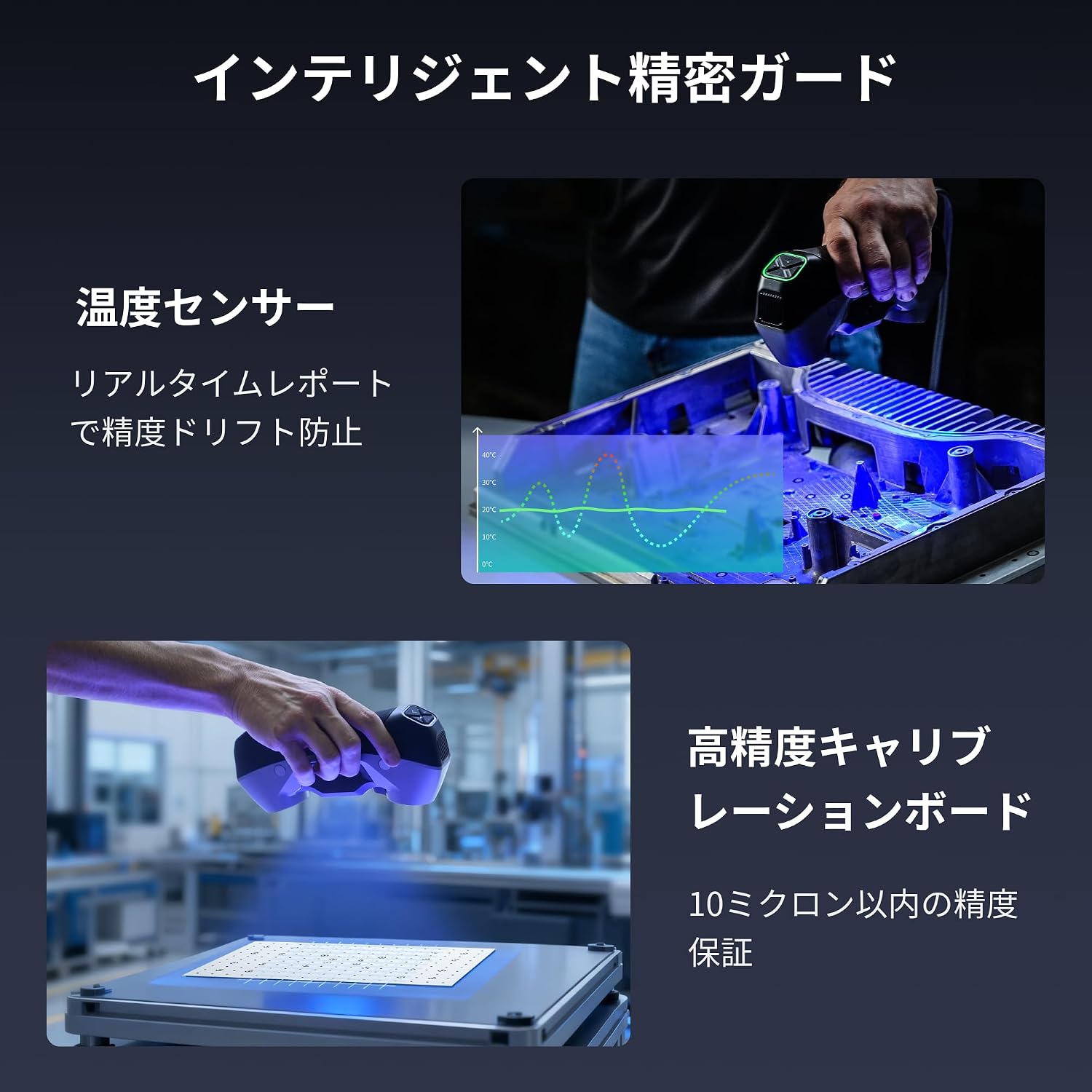 Revopoint MetroY 3D Scanner for 3D Printing, Up to 0.01 mm Precision, 30+15+1 Industrial Blue Laser Handheld Scanner, Streaming Screen Sharing, for Industrial 3D Modeling & Measurement