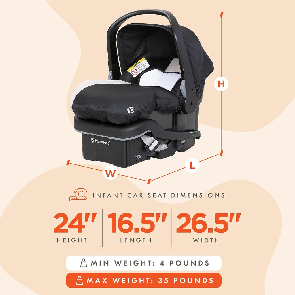 Baby Trend EZ-Lift 35 Plus Ergonomic Lightweight Rear-Facing Infant Car Seat with Multi-Position Base and Cozy Cover, Modern Khaki