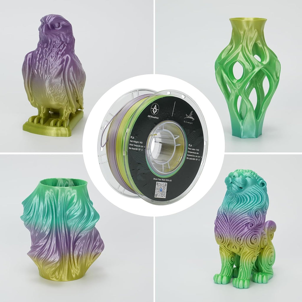 Silk Rainbow PLA 3D Printer Filament, 16 Rolls,1KG Spool(2.2lbs) 1.75mm, Multicolor Gradient Filament Bulk for Most FDM 3D Printers,16 Different Silk Rainbow Colors