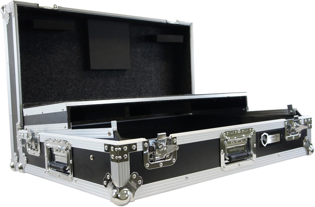 Harmony Audio HCXDJRX3WLT Flight Road DJ Custom Case fits Pioneer XDJ-RX3 Controller W/Wheels & Laptop Gliding Slide Shelf