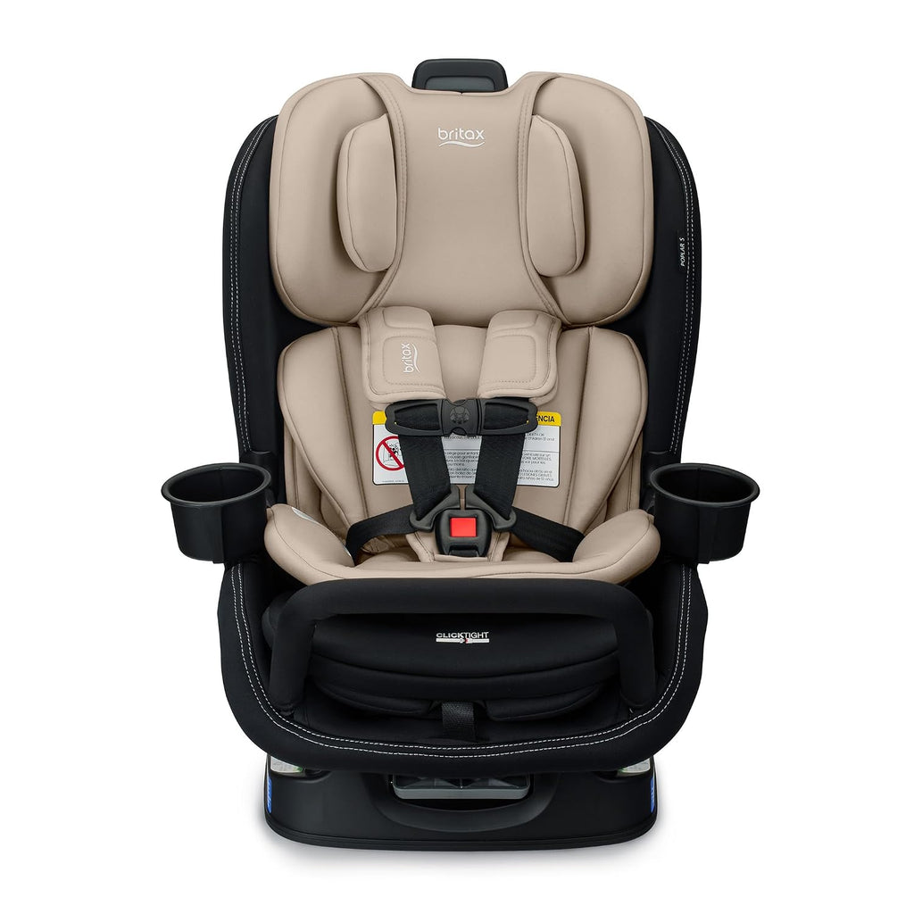Britax Poplar S Convertible Car Seat, 2-in-1 Car Seat with Slim 17-Inch Design, ClickTight Technology, Sand Onyx