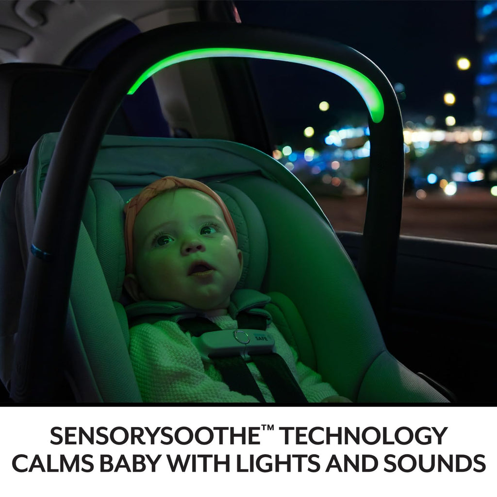 Evenflo Revolve180 LiteMax NXT Rotating Rear-Facing Lightweight Preemie and Infant Car Seat 3-30lbs. with SensorySoothe. Easy Install with Base (Flint)