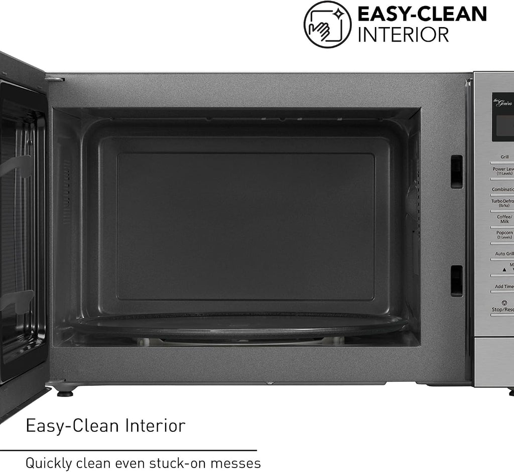 Panasonic 2-in-1 Microwave Oven with FlashXpress Broiler, Inverter Technology for Even Cooking and Smart Genius Sensor, 1000W, 1.2 cu.ft. Countertop - NN-GN68KS (Stainless Steel / Silver)