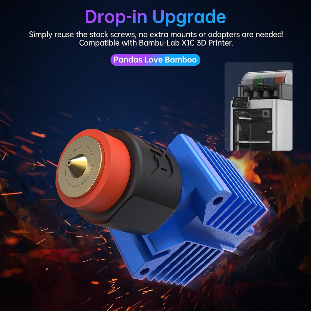 BIQU E3D Panda Revo Hotend Compatible with Bambu-Lab X1C, with E3D Rapid Change Revo Nozzle