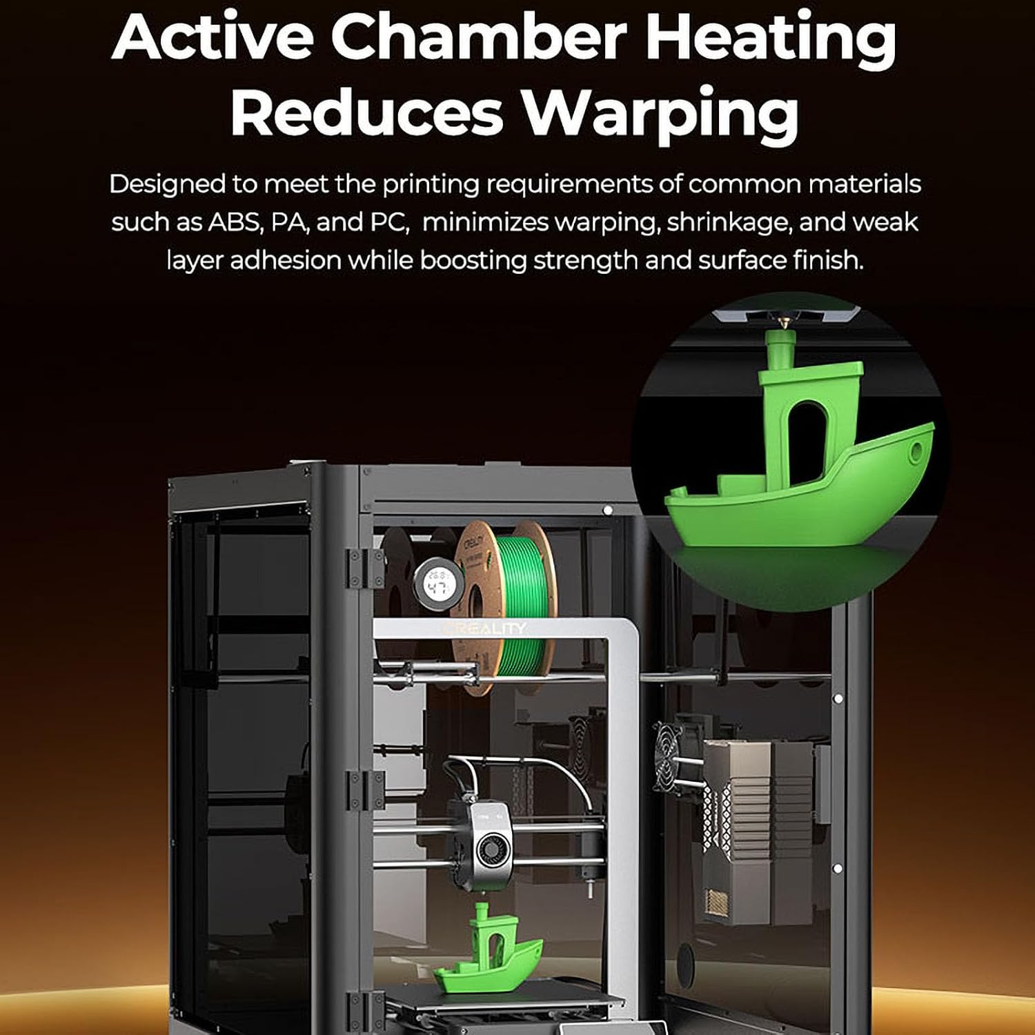 Creality Filament Drying Chamber Heater: Reduce ABS/PA/PC Filament Warp Print Warping, for Ender-3 Series, Ender-3 S1 Series, Ender-3V3 SE/KE, Creality HI/CR-10, Ender-5(Outer Layer has Enclosure)
