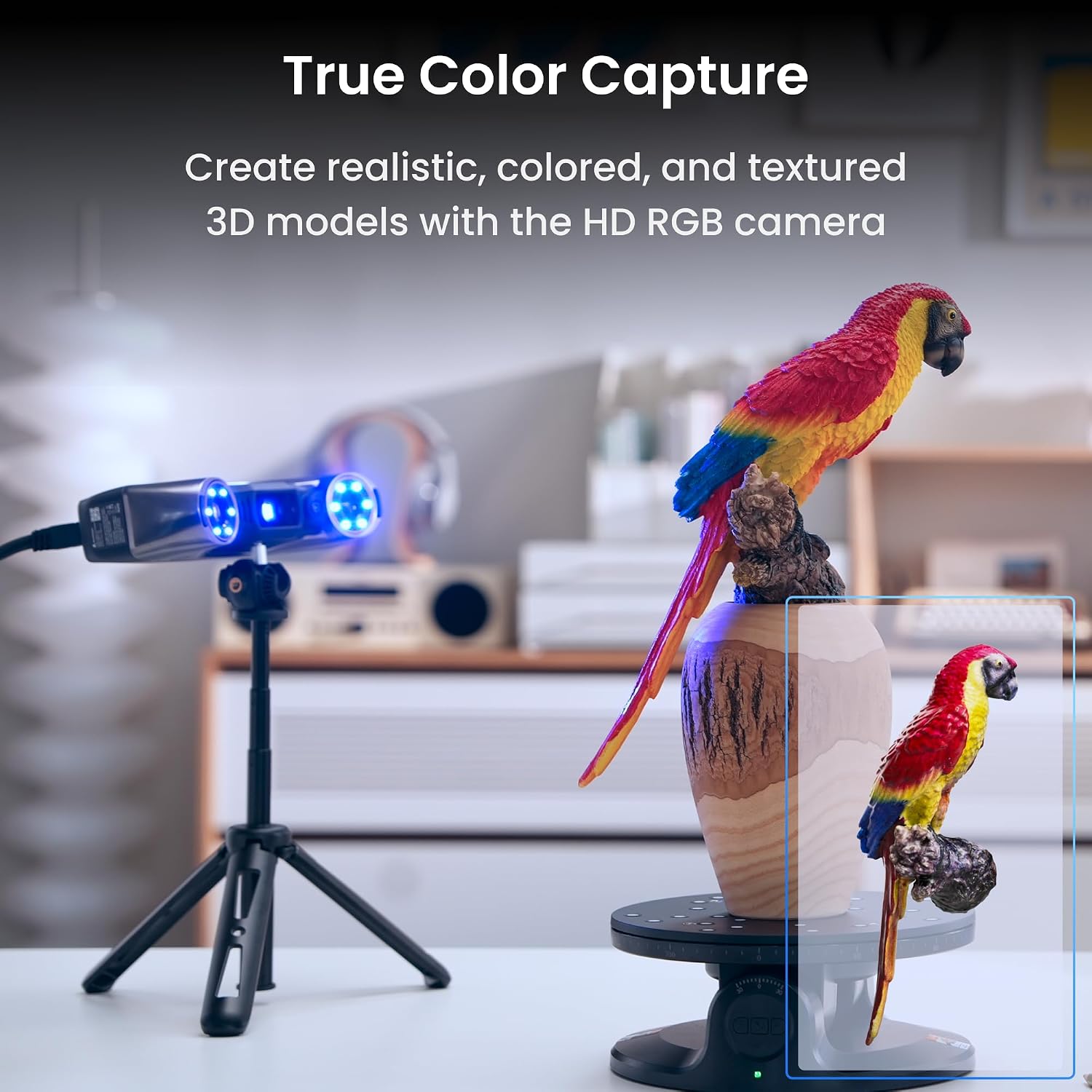 Revopoint MetroY Pro 3D Scanner for 3D Printing, Up to 0.01mm Precision, 34+15+1 Industrial Blue Laser Handheld Scanner, 62-Line Full-Field, Real-time Preview, Bulit-in Wi-Fi 6, Full-Color 3D Scan