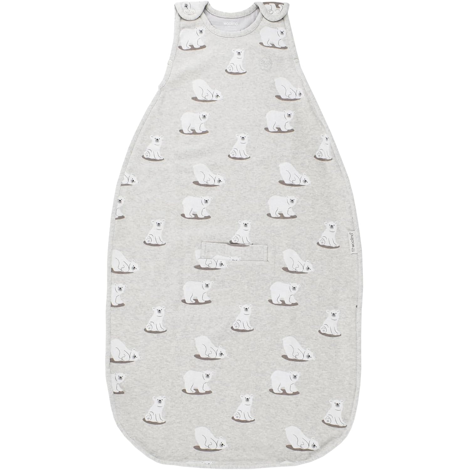 Woolino Merino Wool & Organic Cotton Baby Sleep Sack 2-24 Months – Ultimate 4-Season Baby Sleeping Bag, Universal Size Wearable Blanket, 2-Way Zipper & Adjustable Fit, Year-Round Use - Polar Bear