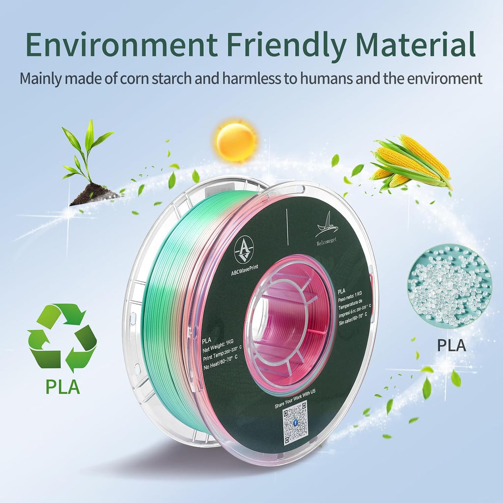 Silk Rainbow PLA 3D Printer Filament, 16 Rolls,1KG Spool(2.2lbs) 1.75mm, Multicolor Gradient Filament Bulk for Most FDM 3D Printers,16 Different Silk Rainbow Colors