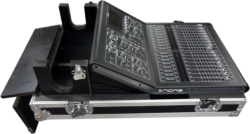 ProX XS-MIDM32RDHW ATA Digital Audio Mixer Flight Case for Midas M32R Console with Doghouse Compartment and Caster Wheels