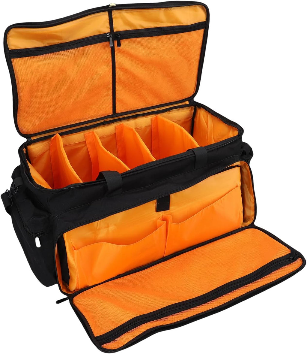 FOSA DJ Cable Bag, Large Capacity Multiple Pockets DJ Gig Bag with 6 Detachable Dividers, for Music Gear Accessories Equipment Mixer Turntable