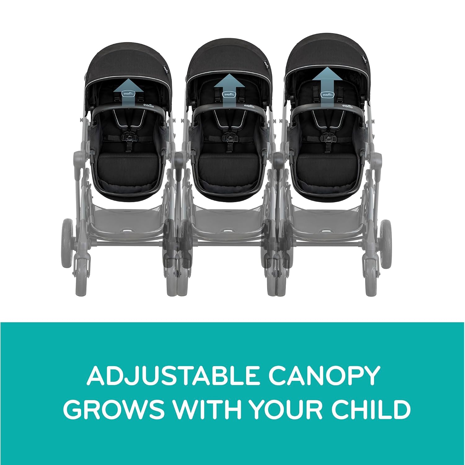 Evenflo Pivot Xpand Modular Travel System with LiteMax Infant Car Seat (Ayrshire Black)