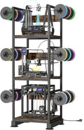 3D Printer Stand with Filament Storage,3D Printer Rack with Power Outlet,Heavy-Duty 3D Printer Storage Shelf for ABS/PLA/TPU Filament Spools,Perfect for 3D Printing Workshops, Retro Brown