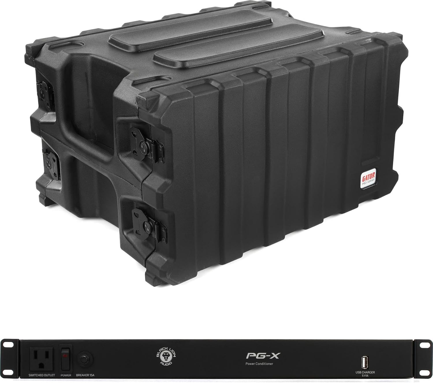 Gator G-PRO-6U-13 Pro Series Shallow Rack Case with 13' Depth, Twist Latches, Dual Rails, & Power Conditioner for Studio & Stage Equipment