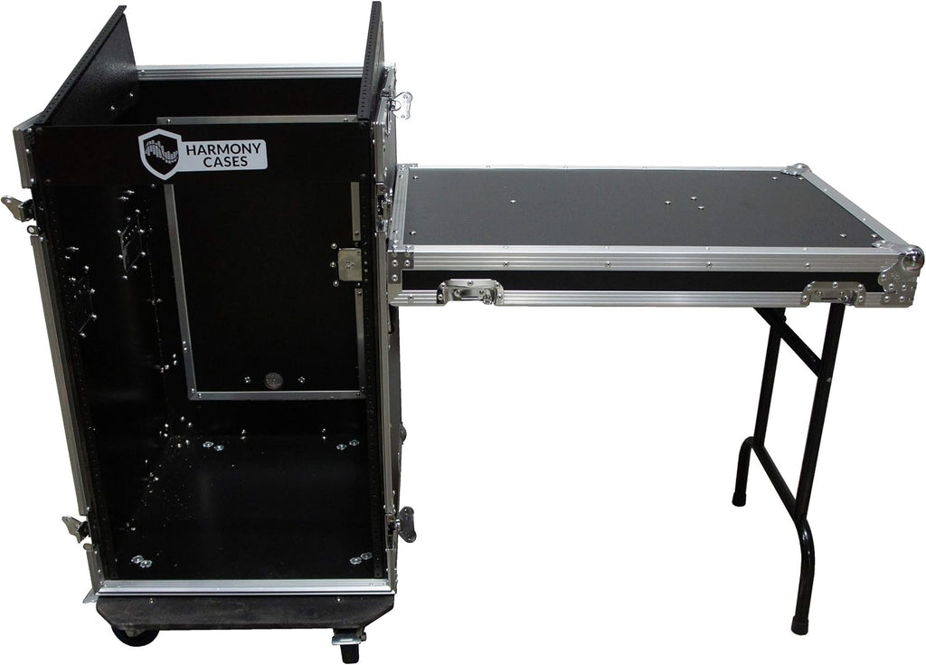 Harmony Audio HC11M16UCT Flight 11U Slant Top Mixer Case 18U Vertical Rack with Table