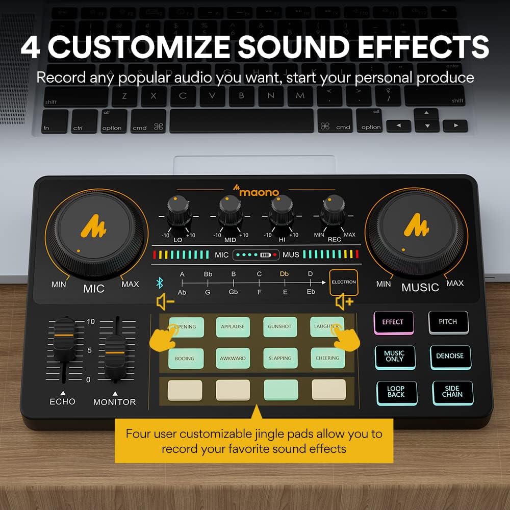 MAONO Podcast Equipment Bundle Audio mixer All-in-One Podcast Production Studio with 3.5mm Microphone for Live Streaming, Recording, PC, Smartphone, DJ MaonoCaster Lite (AU-AM200-S1)
