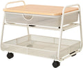 Safco Onyx Under-Desk Utility Cart & Multi-Use Printer Stand, Printer Table for Home Office, Mobile Rolling Cart with 2 Mesh Baskets, White