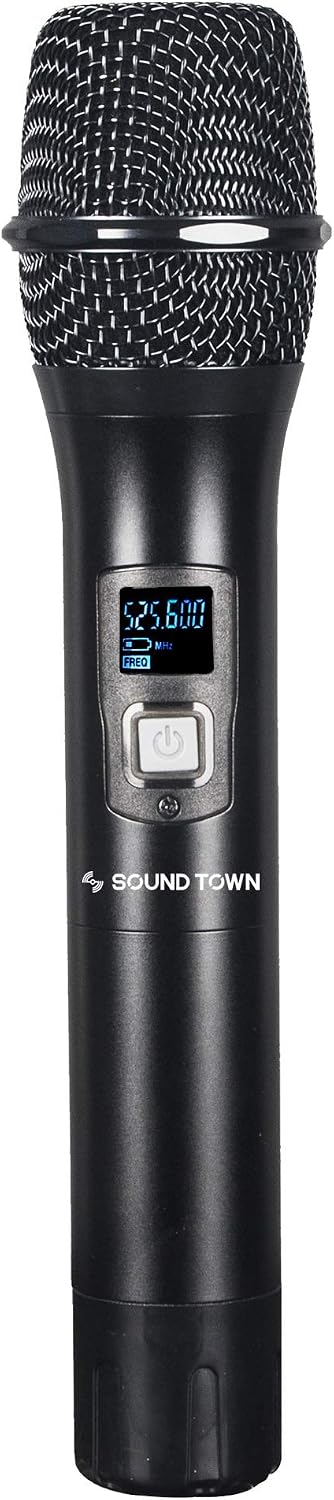 Sound Town 200 Channels Adjustable UHF Wireless Microphone System with Metal Receiver, 4 Handheld Mics and Auto Scan, for Church, School, Outdoor Wedding, Meeting, Party and Karaoke (NESO-SU4HH)