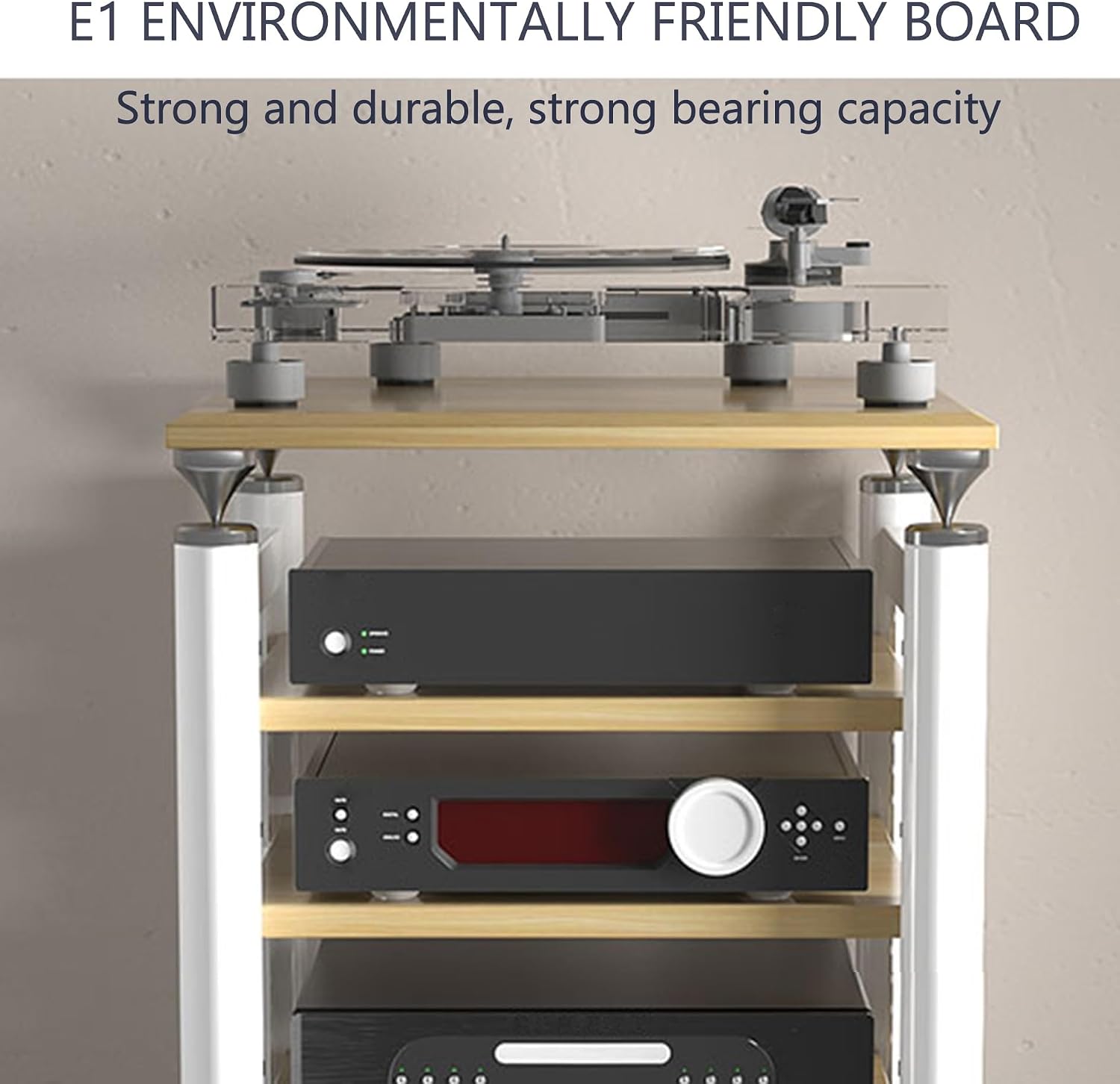 Audio Rack Stereo Cabinet,AV Media Stand,Stereo Racks and Stands,Dvd Stand Storage Tower,Corner Shelf TV Stand,Audio-video Shelving,Entertainment Stand,for Home Theater(Black white,62x57x56cm)