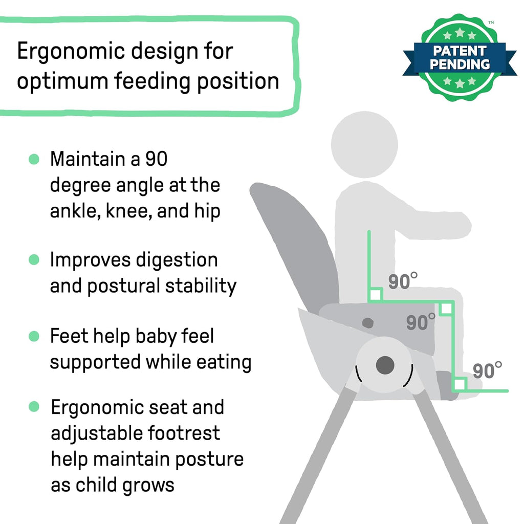 Ingenuity Proper Positioner Create Up Baby High Chair, 9 Modes of Use, Toddler Tower, Table and Chair, Foldable, Adjustable Footrest, 90 Degree Posture Aids Digestion, Ages 0-5 Years - Soulful Skies
