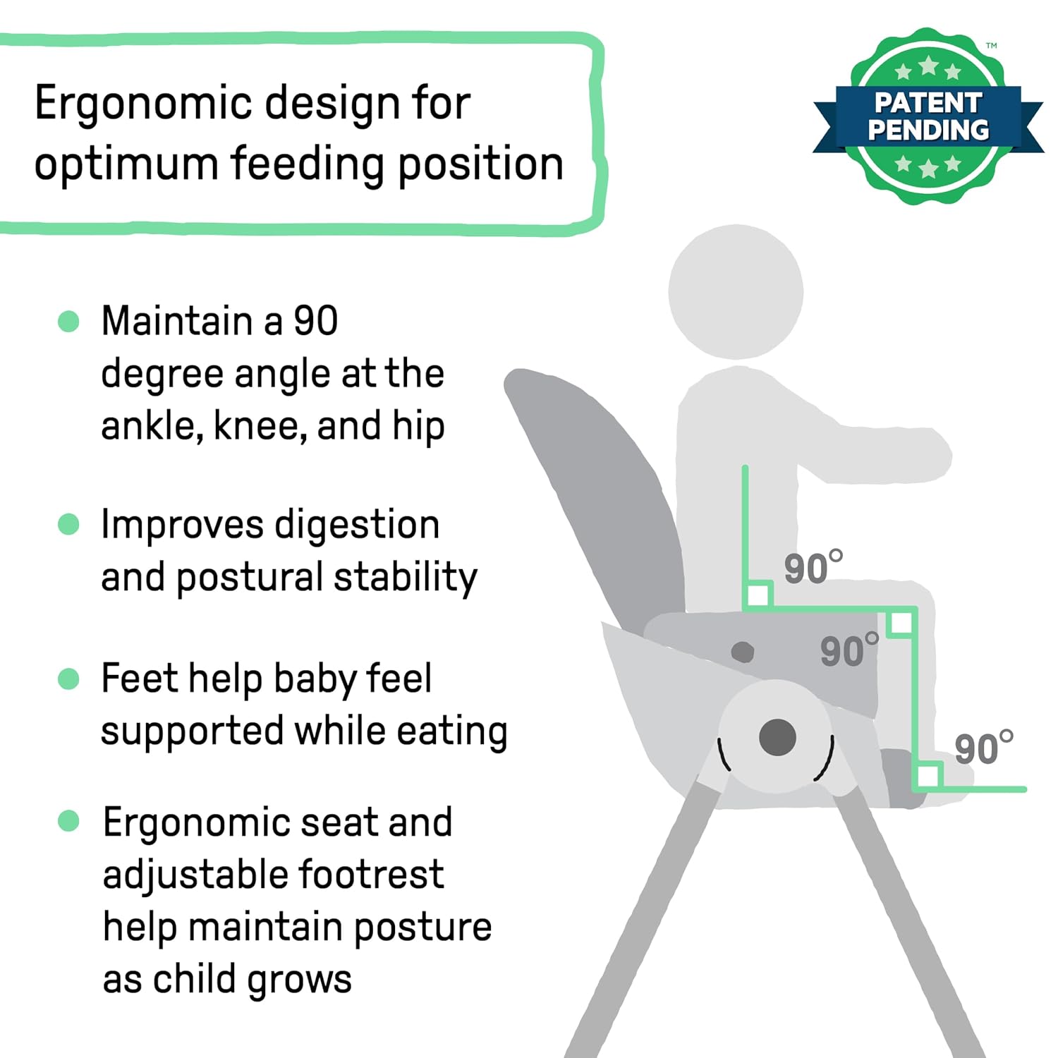 Ingenuity Proper Positioner Create Up Baby High Chair, 9 Modes of Use, Toddler Tower, Table and Chair, Foldable, Adjustable Footrest, 90 Degree Posture Aids Digestion, Ages 0-5 Years - Soulful Skies