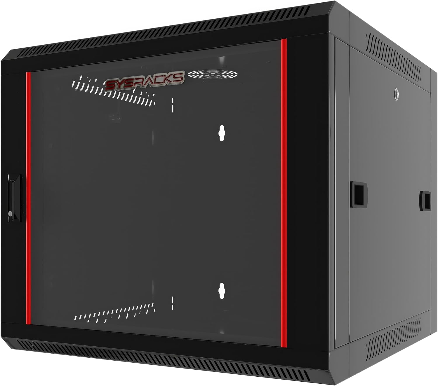 9U Wall Mount Home Lab Server Rack – 19' Locking Network Cabinet, 24' Deep Empty Rack Enclosure for Routers, NAS, Switches and Home Network Equipment