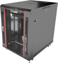 15U Server Rack Cabinet 35' Deep, Pre-Configured Network Enclosure on Wheels with PDU, Fan & Shelf, Lockable IT Rack for Small Business, Office & AV Equipment