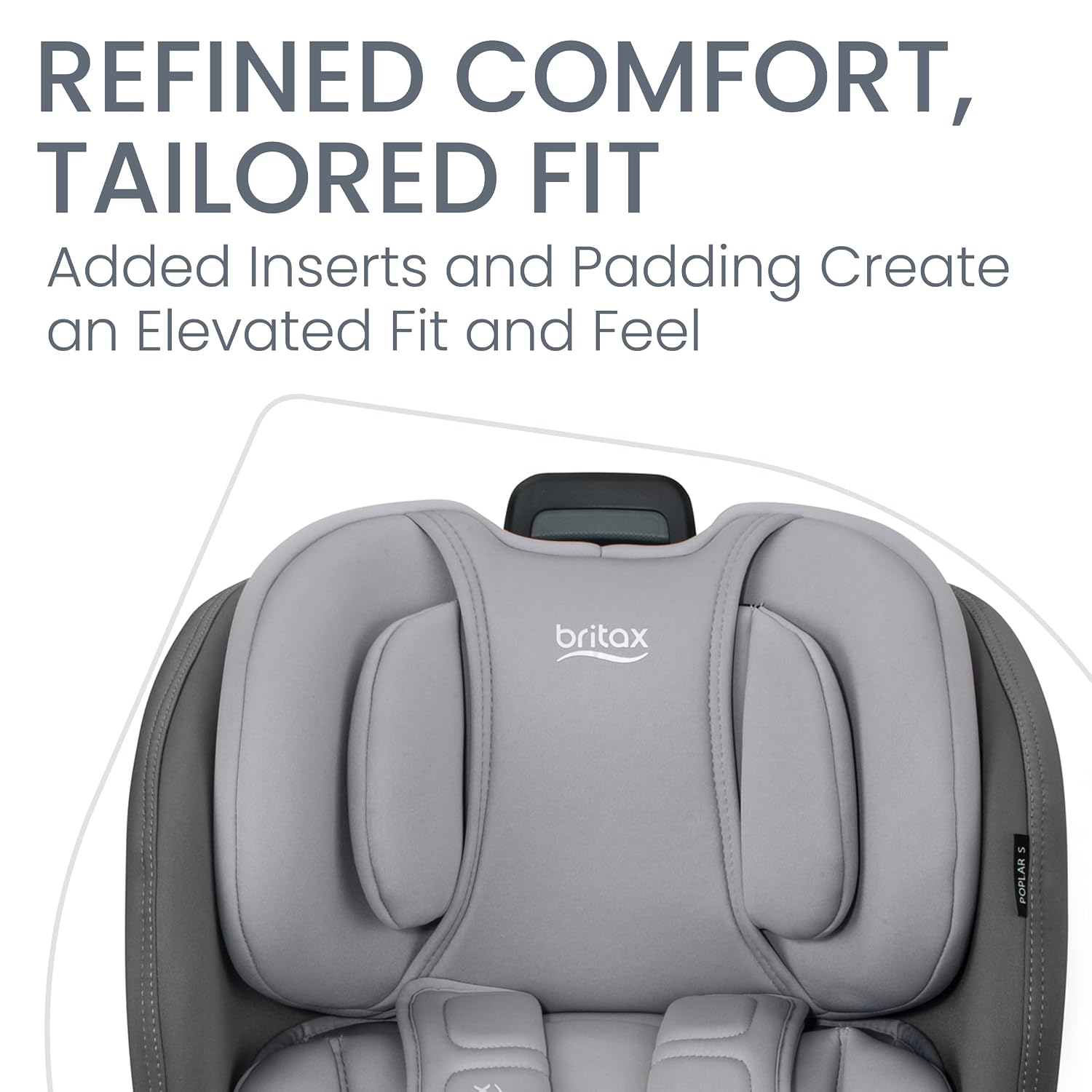 Britax Poplar S Convertible Car Seat, 2-in-1 Car Seat Extended Rear Facing, 17' Slim Car Seat Design with Fast & Easy ClickTight Installation, Anti-Rebound Bar & SafeWash Fabrics — Glacier Graphite